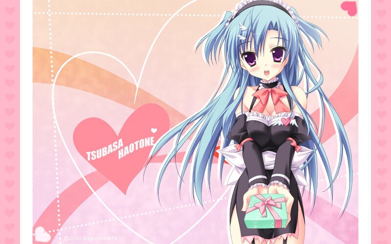 Anime girl holding a gift