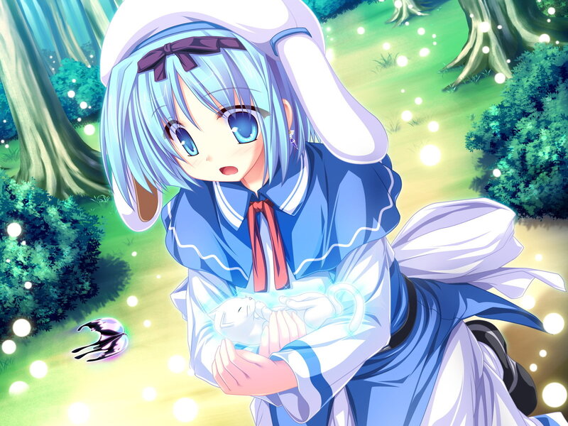 Anime girl holding a glowing cat
