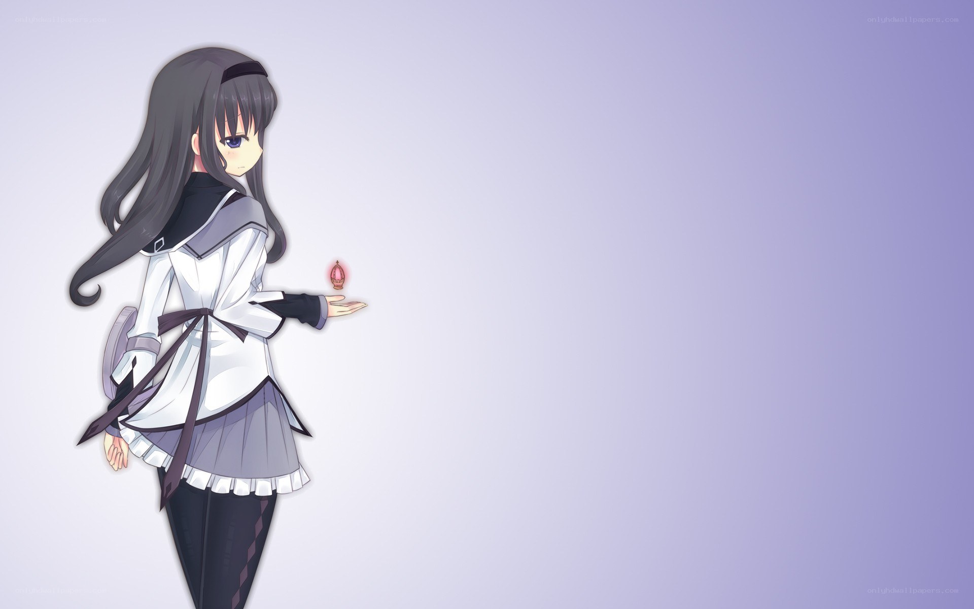 anime girl holding a glowing orb