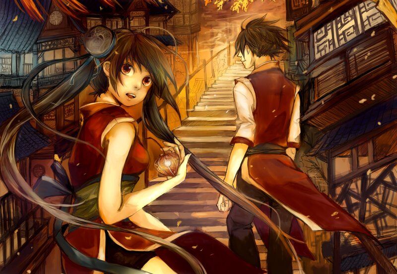 Anime Girl Holding a Lantern