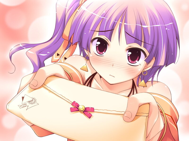 anime girl holding a letter