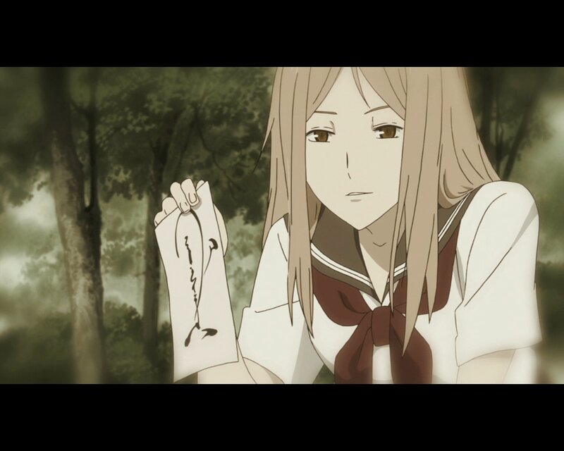 anime girl holding a note