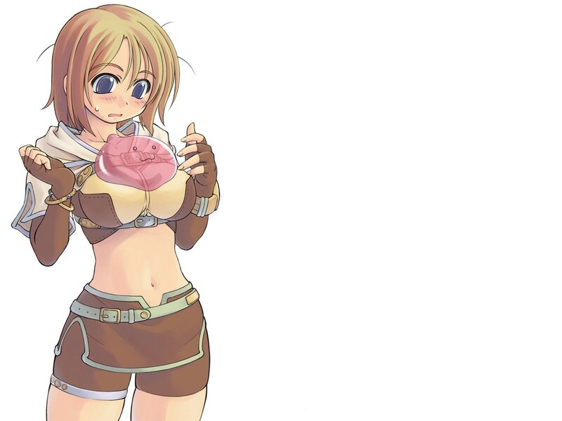 anime girl holding a pink object