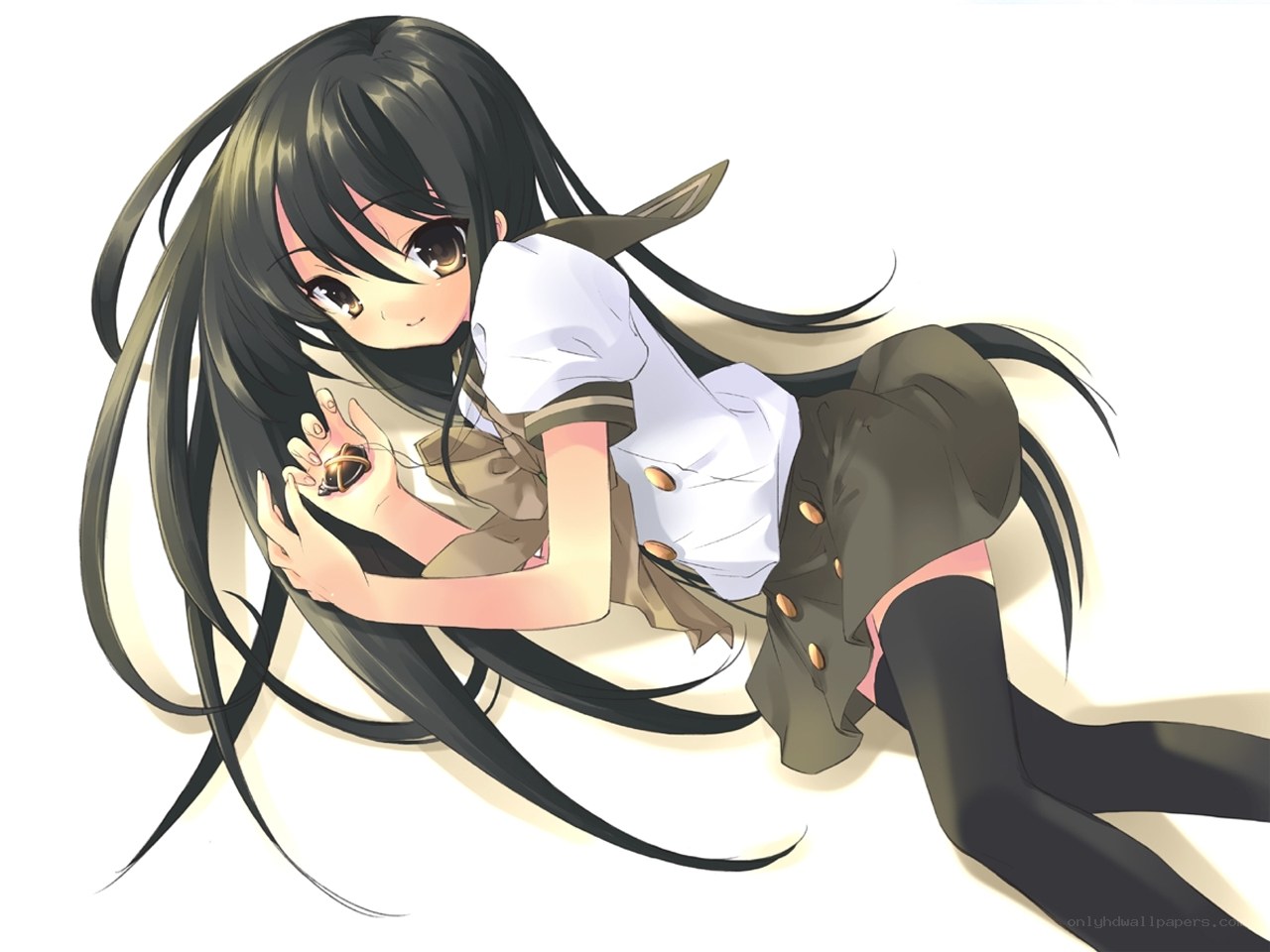anime girl holding a shell