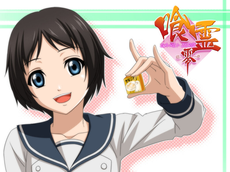 Anime girl holding a snack