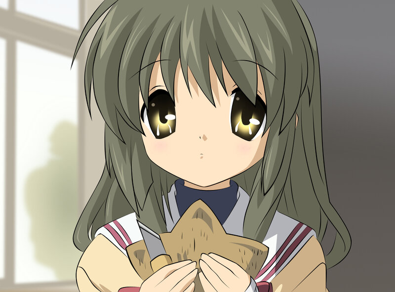 anime girl holding a star