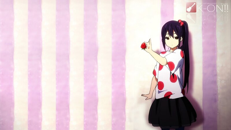 anime girl holding a strawberry