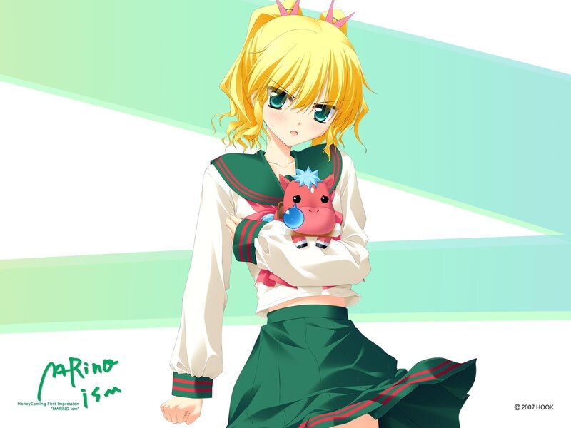 Anime girl holding a toy