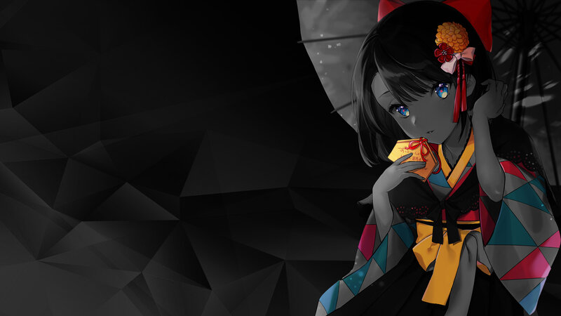 Anime Girl Holding Amulet