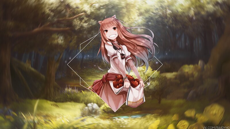 Anime Girl Holding Apples