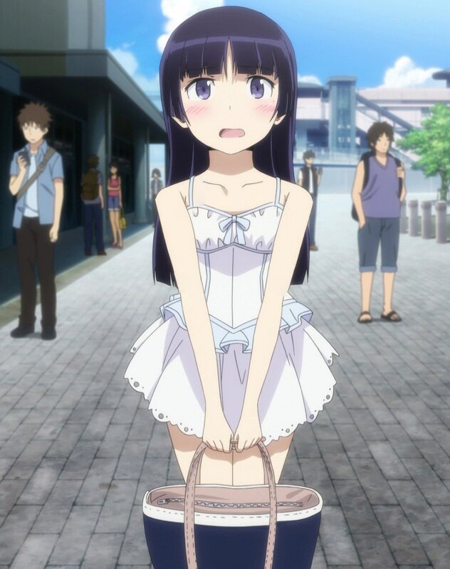 anime girl holding bag