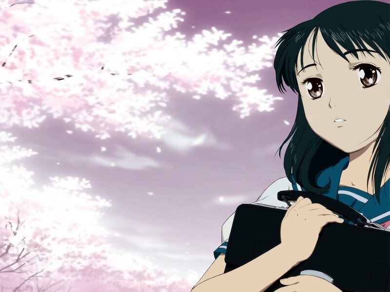 Anime Girl Holding Bag — Pink