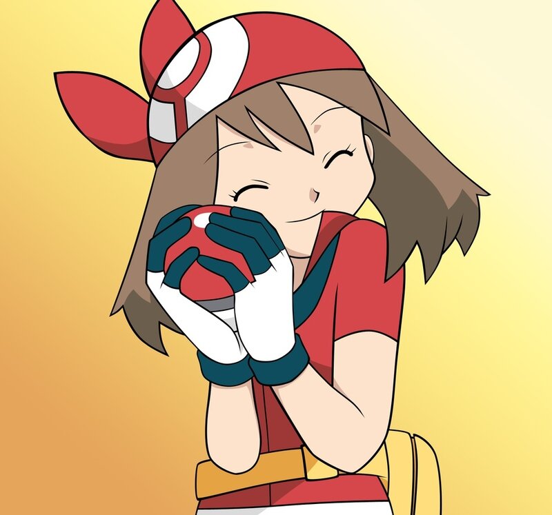 Anime Girl Holding Ball — Yellow
