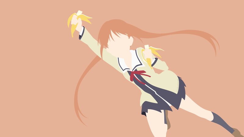 Anime Girl Holding Bananas — Peach