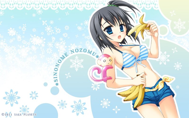 Anime Girl Holding Bananas