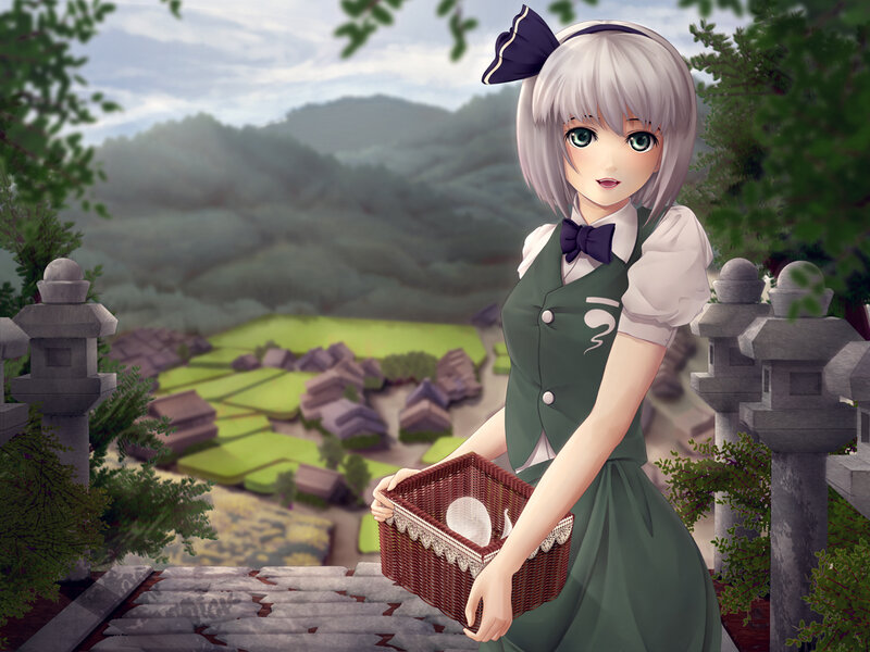 Anime Girl Holding Basket