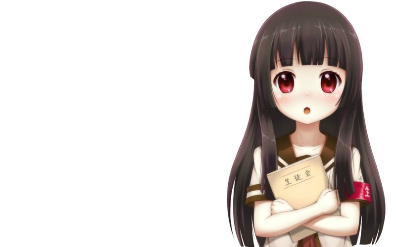 anime girl holding book