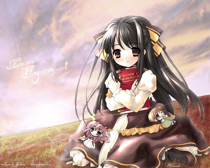 Anime Girl Holding Book — Brown