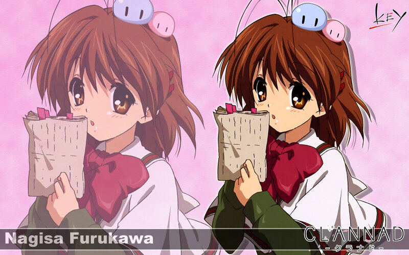 Anime Girl Holding Book — Pink