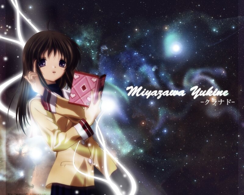 Anime Girl Holding Book — Purple