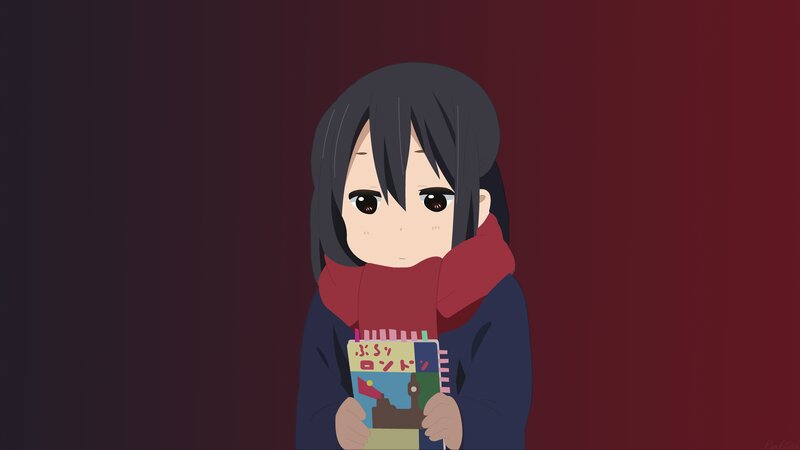Anime Girl Holding Book — Red