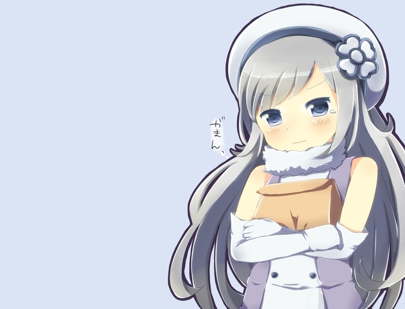 Anime Girl Holding Book — White, Calm