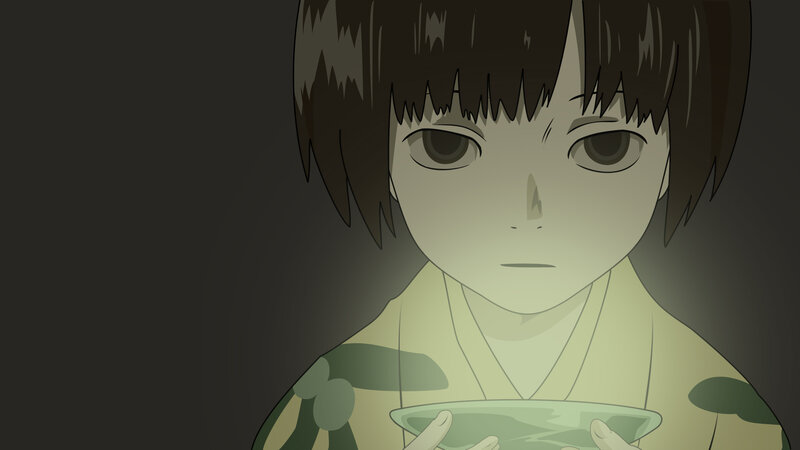 anime girl holding bowl