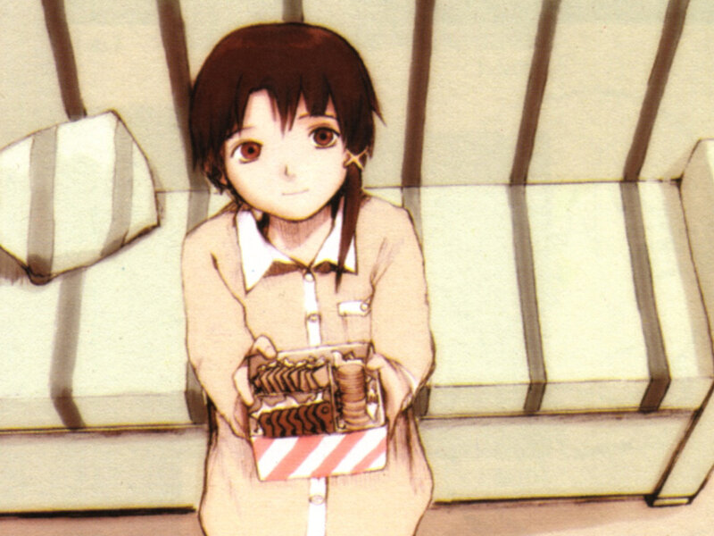 Anime Girl Holding Box — Brown