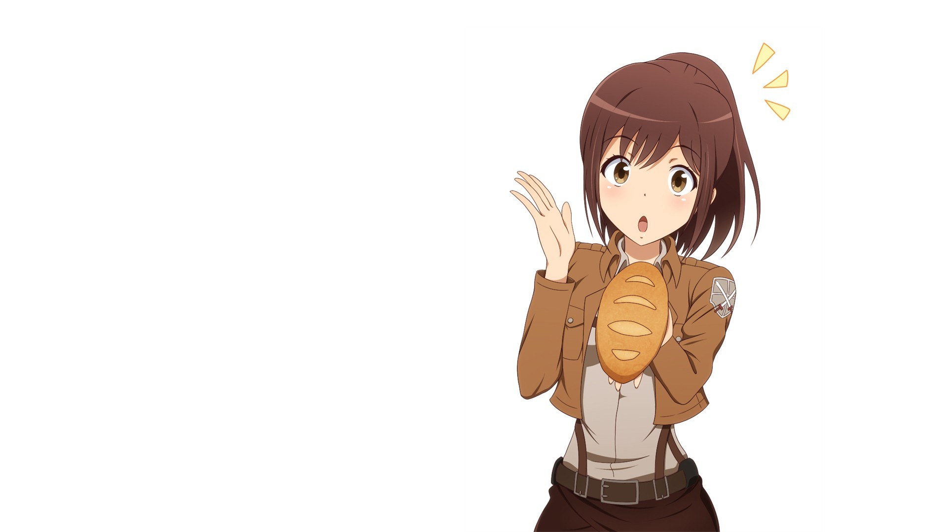 anime girl holding bread