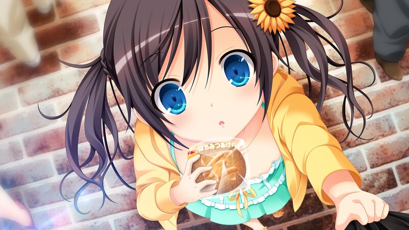 Anime Girl Holding Bread — Yellow