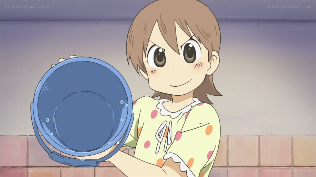 anime girl holding bucket