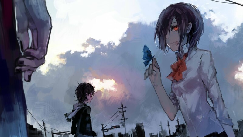 Anime Girl Holding Butterfly
