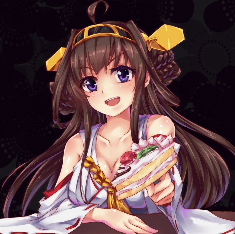 Anime Girl Holding Cake — Brown