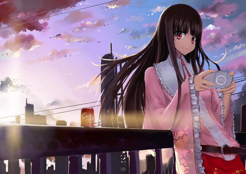 Anime Girl Holding Camera — Pink