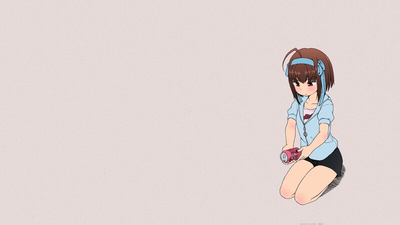 Anime Girl Holding Can — Blue