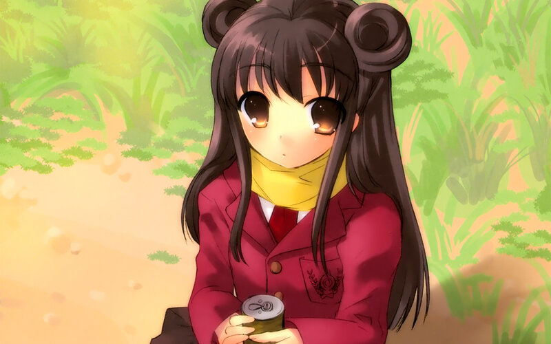 Anime Girl Holding Can — Red