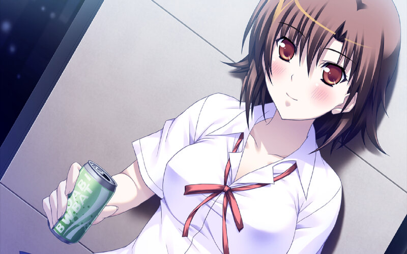 Anime Girl Holding Can