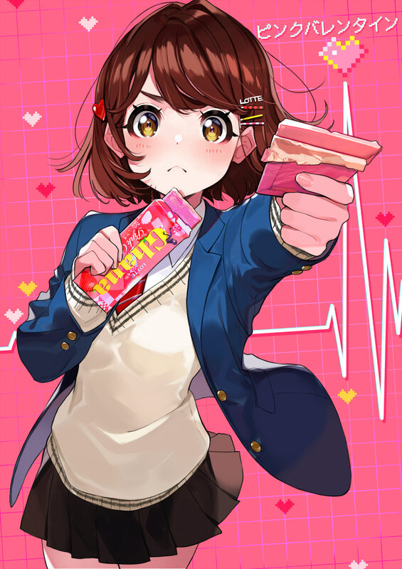 Anime Girl Holding Candy — Pink