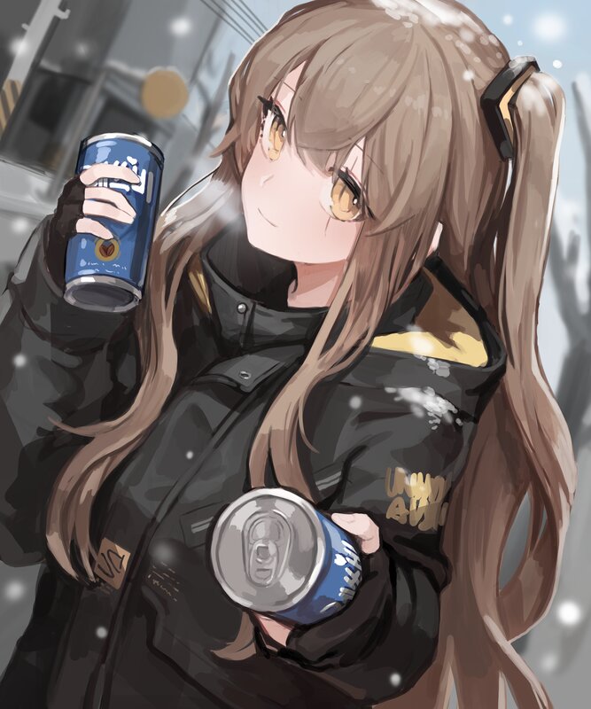 Anime Girl Holding Cans