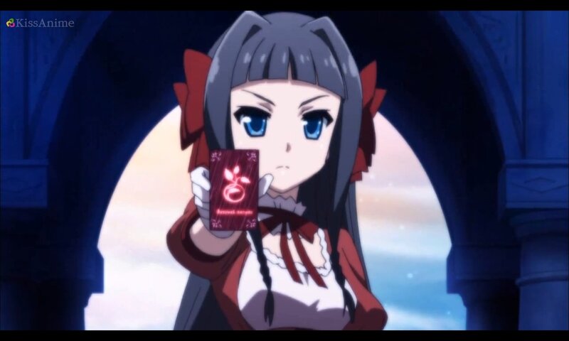 Anime Girl Holding Card — Gray