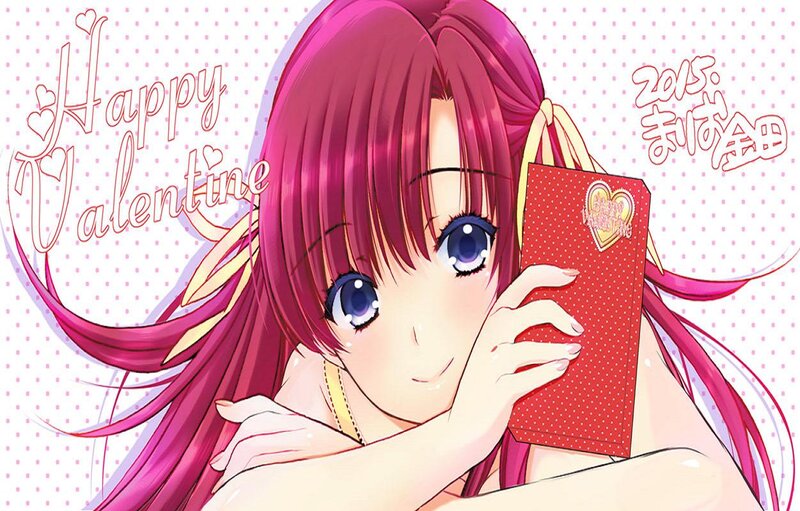 Anime Girl Holding Card — Pink