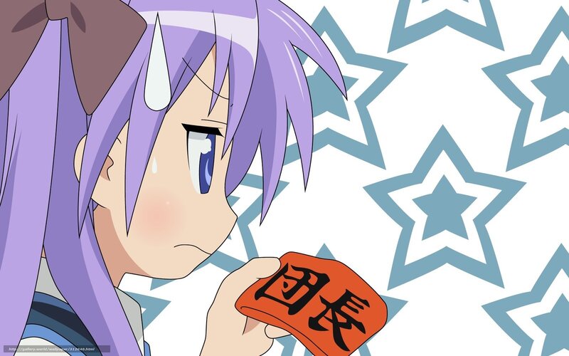 Anime Girl Holding Card — Purple, Melancholic