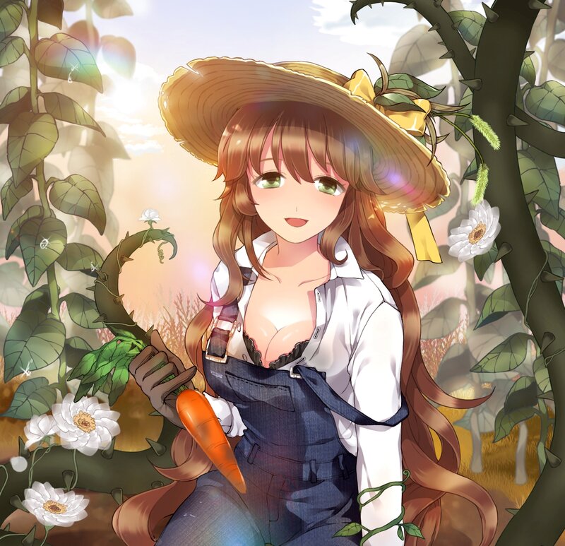 Anime Girl Holding Carrot
