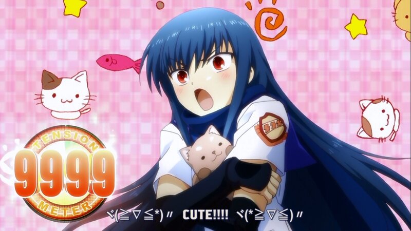 anime girl holding cat