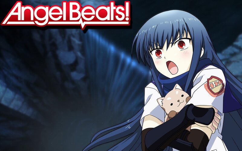 Anime Girl Holding Cat — Blue, Dramatic