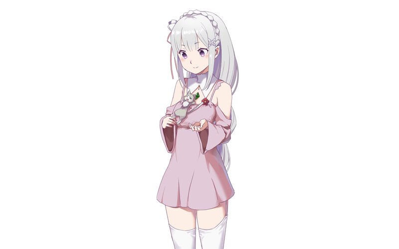 Anime Girl Holding Cat — Pink, Calm, Dress