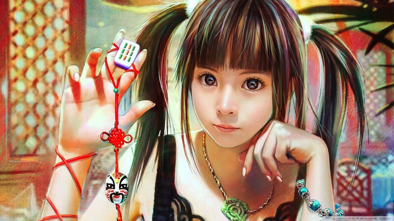 Anime Girl Holding Charm