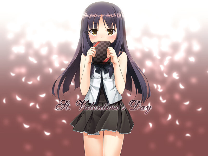 anime girl holding chocolate