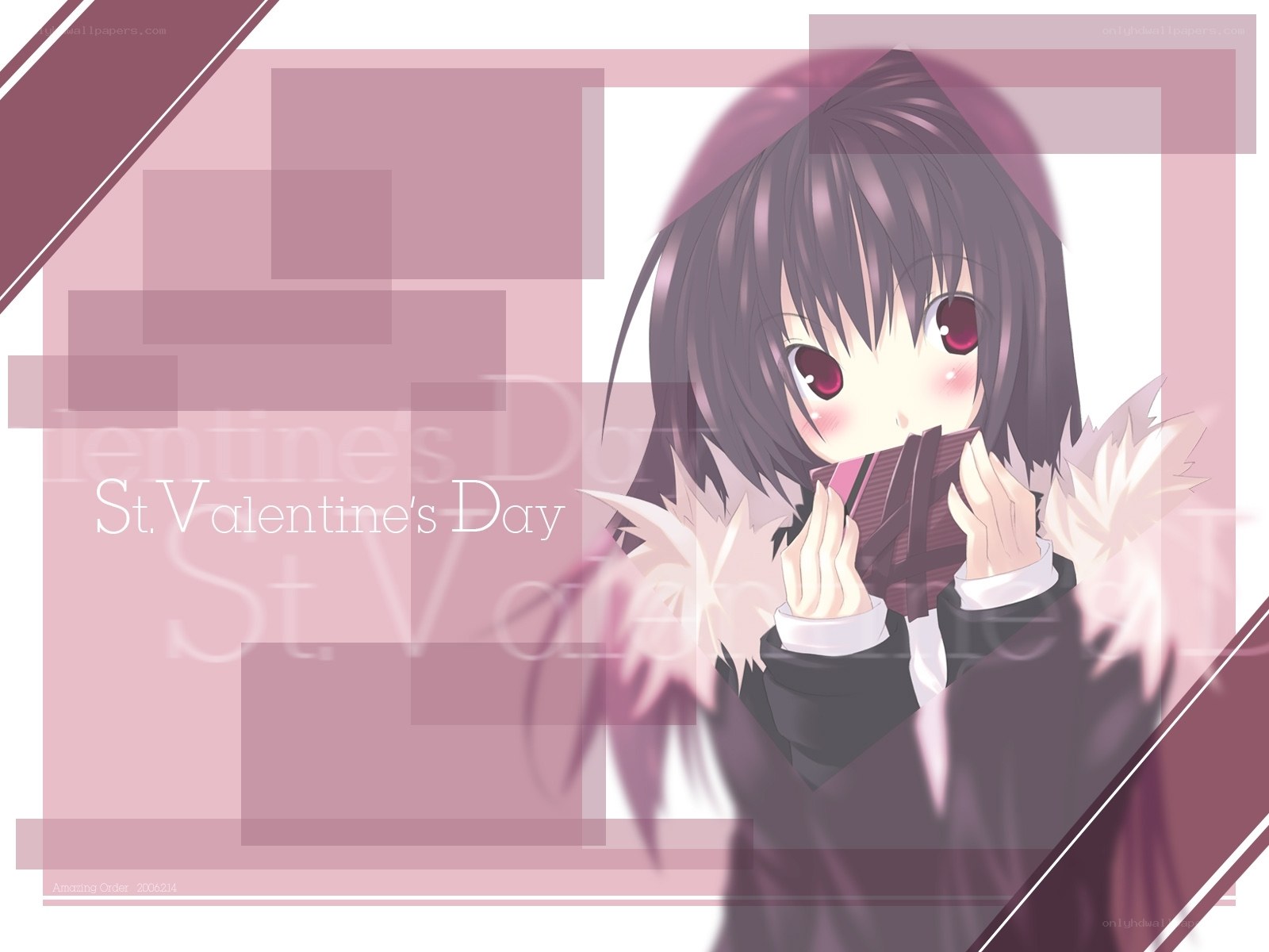 anime girl holding chocolate
