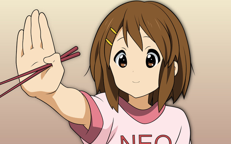 anime girl holding chopsticks